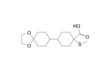 Cyclohexanecarboxylic acid, 4-(1,4-dioxaspiro[4.5]dec-8-yl)-1-(methylthio)-