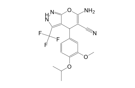 6-amino-4-(4-isopropoxy-3-methoxyphenyl)-3-(trifluoromethyl)-2,4-dihydropyrano[2,3-c]pyrazole-5-carbonitrile