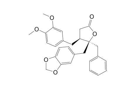 (3R*,4R*)-3-Benzyl-3-[3,4-(methylenedioxy)benzyl]-4-(3,4-dimethoxybenzyl)-.gamma.-butyrolactone