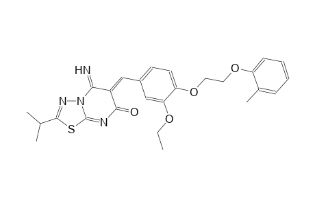 7H-[1,3,4]thiadiazolo[3,2-a]pyrimidin-7-one, 6-[[3-ethoxy-4-[2-(2-methylphenoxy)ethoxy]phenyl]methylene]-5,6-dihydro-5-imino-2-(1-methylethyl)-,