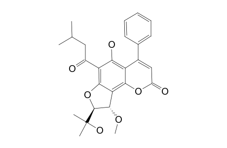 MAMMEA-A/AA-METHOXYCYCLO-F;8,9-DIHYDRO-5-HYDROXY-8-(1-HYDROXY-1-METHYLETHYL)-9-METHOXY-6-(3-METHYL-1-OXOBUTYL)-4-PHENYL-2H-FURO-[2',3':5,6]-BENZO-[