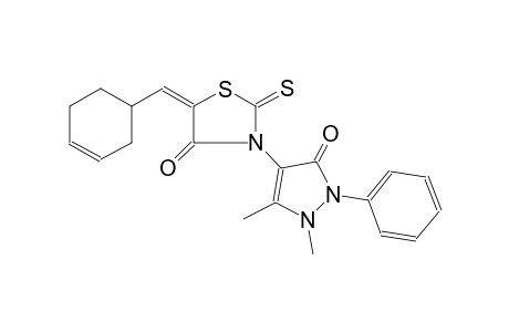 4-thiazolidinone, 5-(3-cyclohexen-1-ylmethylene)-3-(2,3-dihydro-1,5-dimethyl-3-oxo-2-phenyl-1H-pyrazol-4-yl)-2-thioxo-, (5E)-