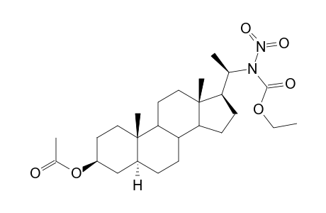 Carbamic acid, [(3.beta.,5.alpha.,20R)-3-(acetyloxy)pregnan-20-yl]nitro-, ethyl ester