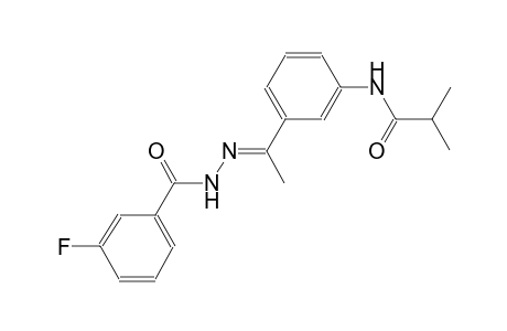 N-{3-[(1E)-N-(3-fluorobenzoyl)ethanehydrazonoyl]phenyl}-2-methylpropanamide
