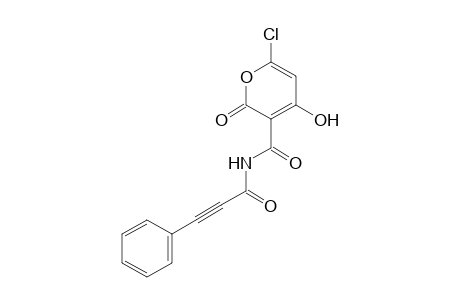 6-Chloro-4-hydroxy-2-oxo-N-(3-phenylprop-2-ynoyl)-2H-pyran-3-carboxamide