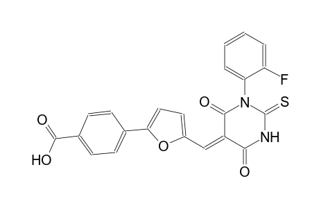 4-{5-[(Z)-(1-(2-fluorophenyl)-4,6-dioxo-2-thioxotetrahydro-5(2H)-pyrimidinylidene)methyl]-2-furyl}benzoic acid