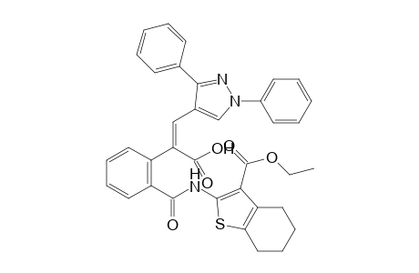 (Z)-2-(2-((3-(ethoxycarbonyl)-4,5,6,7-tetra-hydrobenzo[b]thiophen-2-yl)carbamoyl)phenyl)-3-(1,3-diphenyl-1H-pyrazol-4-yl)acrylic acid