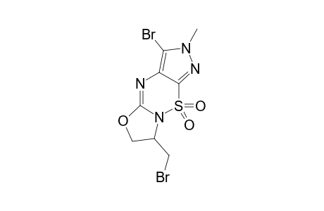 3-BROMO-7-(BROMOMETHYL)-2-METHYL-6,7-DIHYDRO-2H-OXAZOLO-[3,2-B]-PYRAZOLO-[4,3-E]-[1,2,4]-THIADIAZINE-9,9-DIOXIDE