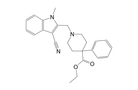 Ethyl 1-[(3-cyano-1-methyl-1H-indol-2-yl)methyl]-4-phenyl-4-piperidinecarboxylate