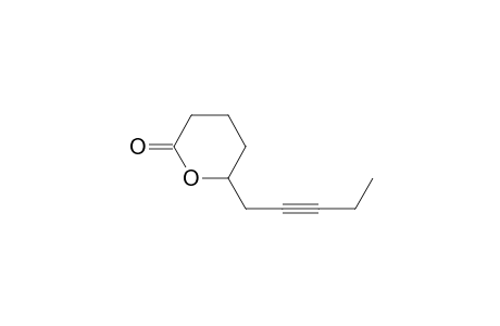 2H-pyran-2-one, tetrahydro-6-(2-pentynyl)-