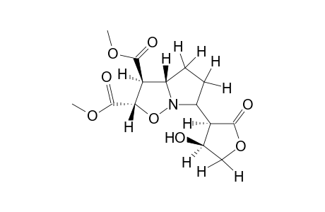 Dimethyl (2RS,3RS,3aSR,6RS,3'SR,4'RS)-hexahydro-6-[(3RS,4SR)-dihydro-4-hydroxy-2(3H)-oxo-3-furyl]pyrrolo[1,2-b]isoxazole-2,3-dicarboxylate