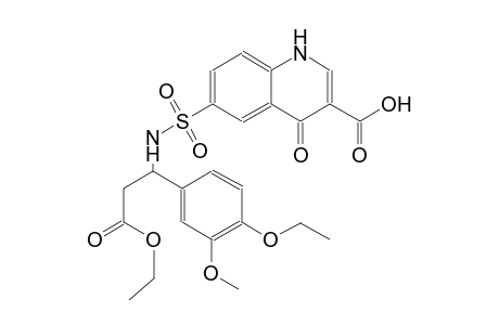 6-({[3-ethoxy-1-(4-ethoxy-3-methoxyphenyl)-3-oxopropyl]amino}sulfonyl)-4-oxo-1,4-dihydro-3-quinolinecarboxylic acid