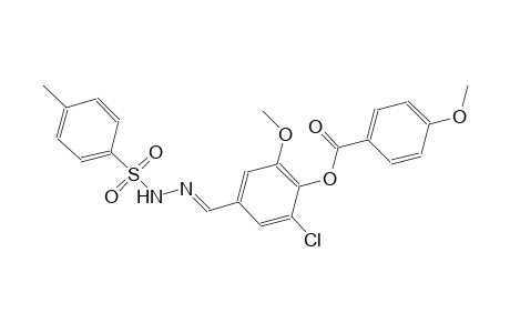 2-chloro-6-methoxy-4-((E)-{[(4-methylphenyl)sulfonyl]hydrazono}methyl)phenyl 4-methoxybenzoate