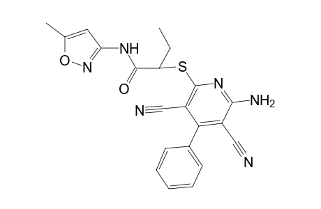 2-(6-amino-3,5-dicyano-4-phenylpyridin-2-yl)sulfanyl-N-(5-methyl-1,2-oxazol-3-yl)butanamide