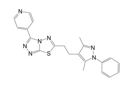 [1,2,4]triazolo[3,4-b][1,3,4]thiadiazole, 6-[2-(3,5-dimethyl-1-phenyl-1H-pyrazol-4-yl)ethyl]-3-(4-pyridinyl)-