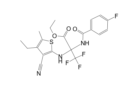 ethyl 2-[(3-cyano-4-ethyl-5-methyl-2-thienyl)amino]-3,3,3-trifluoro-2-[(4-fluorobenzoyl)amino]propanoate
