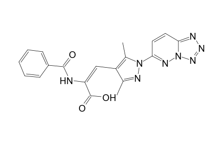 (E)-2-(Benzoylamino)-3-[3,5-dimethyl-1-(tetrazolo[1,5-b]pyridazin-6-yl)-1H-pyrazol-4-yl]propenoic acid