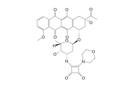 (7S,9S)-9-acetyl-7-[(2R,4S,5S,6S)-4-[(3,4-diketo-2-morpholino-1-cyclobutenyl)amino]-5-hydroxy-6-methyl-tetrahydropyran-2-yl]oxy-6,9,11-trihydroxy-4-methoxy-8,10-dihydro-7H-tetracene-5,12-quinone