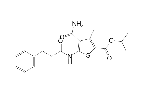 isopropyl 4-(aminocarbonyl)-3-methyl-5-[(3-phenylpropanoyl)amino]-2-thiophenecarboxylate