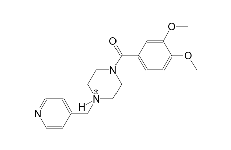 1-(3,4-dimethoxybenzoyl)-4-(4-pyridinylmethyl)piperazin-4-ium