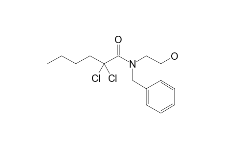 2,2-bis(chloranyl)-N-(2-hydroxyethyl)-N-(phenylmethyl)hexanamide