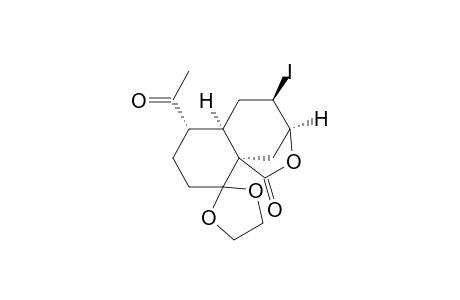Spiro[1,3-dioxolane-2,9'(3'H)-[1H-3,9a]methano[2]benzoxepin]-1'-one, 6'-acetylhexahydro-4'-iodo-, [3'S-(3'.alpha.,4'.alpha.,5'a.beta.,6'.beta.,9'a.alpha.)]-