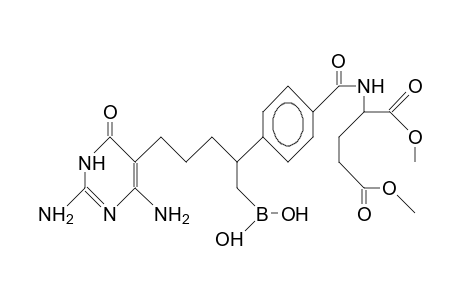 N-(4-<5-(2,4-Diamino-6<1H>-pyrimidon-5-yl)-pent-1-dihydroxyboro-2-yl>-benzoyl)-L-glutamic acid, dimethyl ester