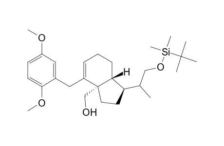 3aH-Indene-3a-methanol, 4-[(2,5-dimethoxyphenyl)methyl]-1-[2-[[(1,1-dimethylethyl)dimethylsilyl]oxy]-1-methylethyl]-1,2,3,6,7,7a-hexahydro-, [1.alpha.(R*),3a.alpha.,7a.beta.]-(.+-.)-