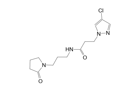 3-(4-chloro-1H-pyrazol-1-yl)-N-[3-(2-oxo-1-pyrrolidinyl)propyl]propanamide