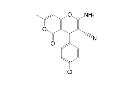4H,5H-pyrano[4,3-b]pyran-3-carbonitrile, 2-amino-4-(4-chlorophenyl)-7-methyl-5-oxo-