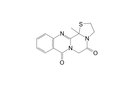 (+-)-2,3-Dihydro-13b-methylthiazolo[2',3':3,4]pyrazino[2,1-b]quinazoline-5,8(6H,13bH)-dione