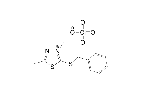 3,5-Dimethyl-2-benzylthio-1,3,4-thiadiazolium perchorate