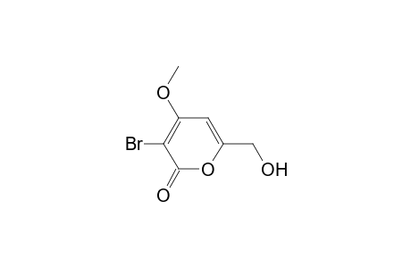 3-Bromanyl-6-(hydroxymethyl)-4-methoxy-pyran-2-one