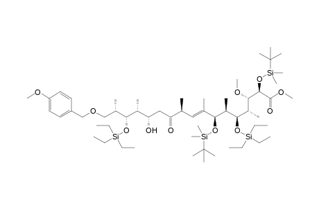 (E)-(2R,3S,4S,5R,6S,7R,10S,13S,14R,15R,16S)-2,7-Bis{[tert-butyl(dimethyl)silyl]oxy}-13-hydroxy-3-methoxy-17-[(4-methoxybenzyl)oxy]-4,6,8,10,14,16-hexamethyl-11-oxo-5,15-bis-[(triethylsilyl)oxy]heptadec-8-enoic acid methyl ester
