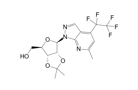 6-Methyl-4-(perfluoroethyl)-1-(2,3-o-isopropylidene-,beta.,D-ribofuranosyl)-1H-pyrazolo[3,4-b]pyridine