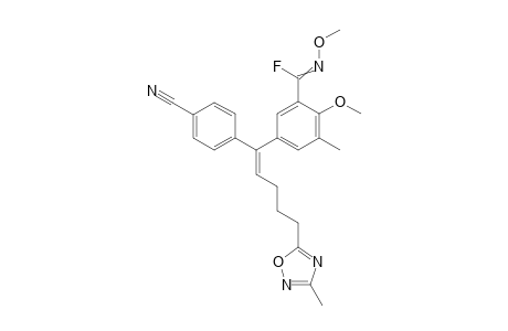 5-[(1Z)-1-(4-Cyanophenyl)-5-(3-methyl-1,2,4-oxadiazol-5-yl)pent-1-en-1-yl]-N,2-dimethoxy-3-methylbenzenecarboximidoyl Fluoride