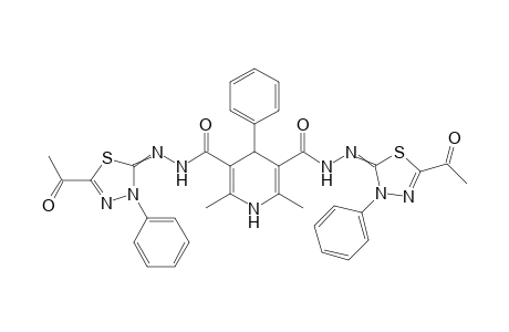 N'3,N'5-Bis(5-acetyl-3-phenyl-1,3,4-thiadiazol-2(3H)-ylidene)-2,6-dimethyl-4-phenyl-1,4-dihydropyridine-3,5-dicarbohydrazide