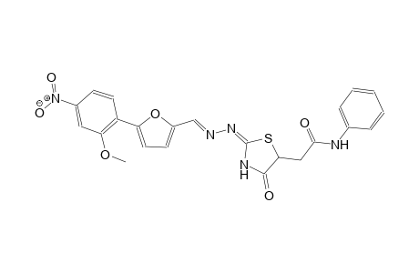 2-[(2E)-2-((2E)-2-{[5-(2-methoxy-4-nitrophenyl)-2-furyl]methylene}hydrazono)-4-oxo-1,3-thiazolidin-5-yl]-N-phenylacetamide