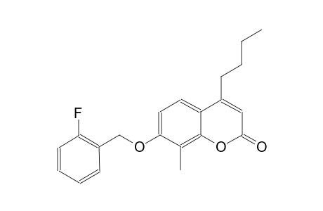 2H-1-benzopyran-2-one, 4-butyl-7-[(2-fluorophenyl)methoxy]-8-methyl-