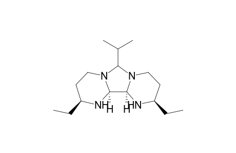 (3R*,4aR*,4bS*,6S*)-4a,4b-cis-3,6-Diethyl-9-(1-methylethyl)-decahydro-4,5,8a,9a-tetraazafluorene