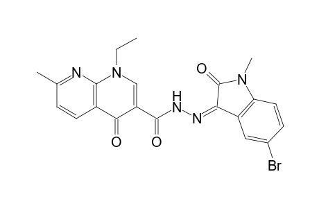 N'-(5-bromo-1-methyl-2-oxoindolin-3-ylidene)-1-ethyl-1,4-dihydro-7-methyl-4-oxo-1,8-naphthyridine-3-carbohydrazide