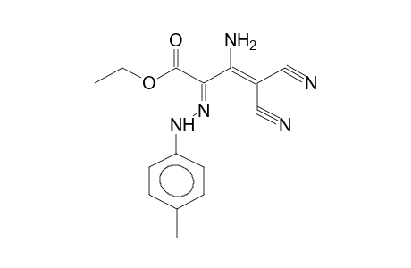 ETHYL 2-(PARA-TOLYLHYDRAZIMINO)-3-AMINO-4,4-DICYANO-3-BUTENOATE