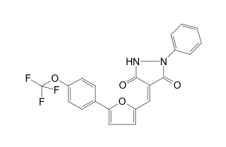(4E)-1-phenyl-4-[[5-[4-(trifluoromethoxy)phenyl]-2-furanyl]methylidene]pyrazolidine-3,5-dione