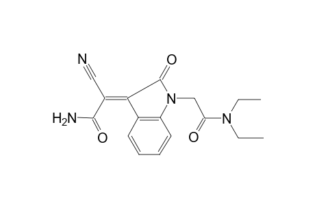 Acetamide, 2-[2,3-dihydro-3-(2-amino-1-cyano-2-oxoethylideno)-2-oxo-1-indolyl]-N,N-diethyl-