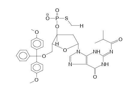 5'-O-DIMETHOXYTRITYL-3'-O-METHYLTHIOPHOSPHORYL-2'-DEOXY-N2-ISOBUTANOYLGUANOSINE, ANION