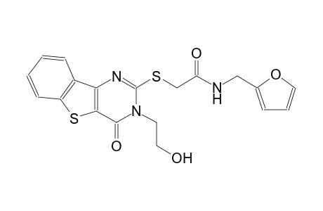 N-(2-furylmethyl)-2-{[3-(2-hydroxyethyl)-4-oxo-3,4-dihydro[1]benzothieno[3,2-d]pyrimidin-2-yl]sulfanyl}acetamide