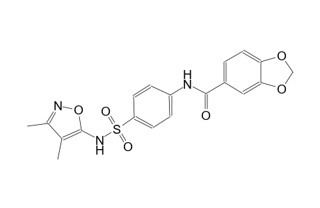 N-(4-{[(3,4-dimethyl-5-isoxazolyl)amino]sulfonyl}phenyl)-1,3-benzodioxole-5-carboxamide