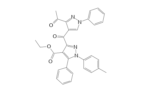 Ethyl 3-[(3-acetyl-1-phenyl-1H-4-pyrazolyl)carbonyl]-1-(4-methylphenyl)-5-phenyl-1H-pyrazole-4-carboxylate
