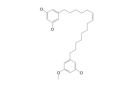 DEHYDROBISGRAVILLOL;(Z)-1-O-METHYL-5-[14''-(1',3'-DIHYDROXYPHENYL)-TETRADEC-8''-EN-1''-YL]-RESORCINOL