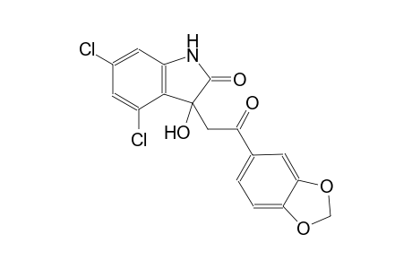 3-[2-(1,3-benzodioxol-5-yl)-2-oxoethyl]-4,6-dichloro-3-hydroxy-1,3-dihydro-2H-indol-2-one